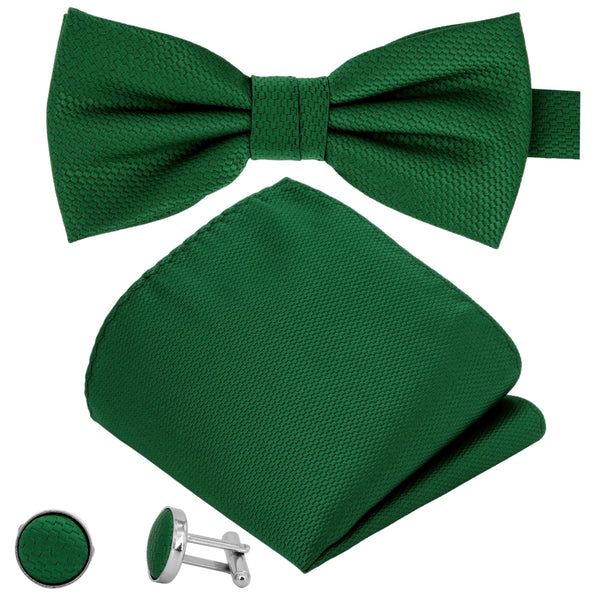 Powerruif Herren Fliegen Set Mintgrün - Komplettset Mit Einstecktuch Und Manschettenknöpfen