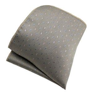 GASSANI 2-SET Krawattenset Taupe Getupft, Greige Krawatte 8cm Schmal Tupfen-Muster Pastell-Blau Perlviolett Rosa,  Einstecktuch
