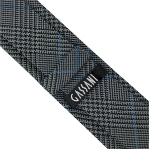 GASSANI 6cm Schmale Graue Vintage Woll-Krawatte, Herren-Krawatte Schlips Binder Wolle Kariert