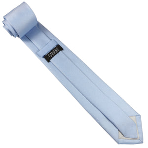 GASSANI 3-SET Hell-Blaue Krawattenset, 8cm Breite Lange Herren-Krawatte, Hochzeitskrawatte Pastellblau