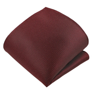 GASSANI 3-SET Bordeaux-Rote Krawatte, Krawattenset 8cm Breite Lange Herren-Krawatte Einstecktuch Manschettenknöpfe
