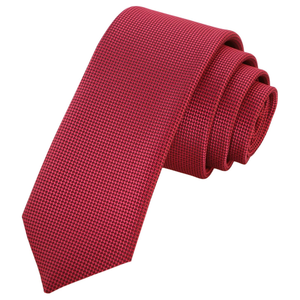 GASSANI 6cm Schmale Pink-Rote Karo Karierte Herren-Krawatte Strukturiert, Schlips Binder Extra-Lang
