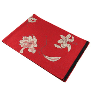 GASSANI Damen-Schal Rot Taupe-Beige Schalring, Wollschal Weich und Warm, Blumen-Muster Vintage Geblümt Tuchring