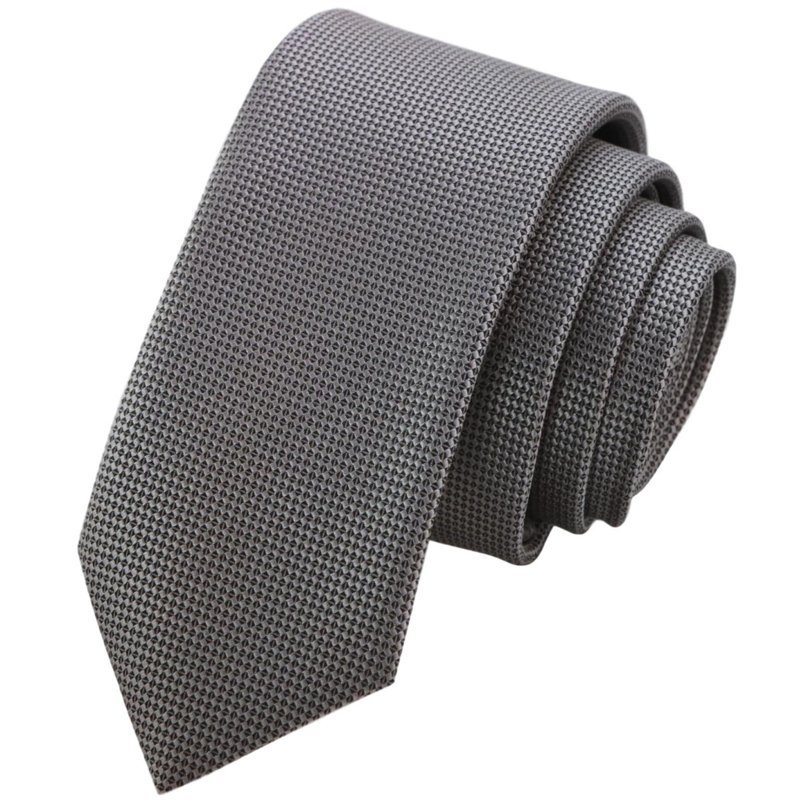 GASSANI 6cm Skinny Grey kostkované kostkované pánské kravatové kravaty s texturou Extra dlouhé