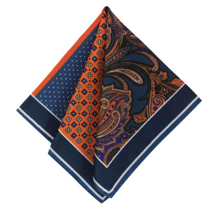 GASSANI Krawatten-Set, 6cm Breite Orange Schmale Herren-Krawatte Lang, Einstecktuch Bunt 4 Designs