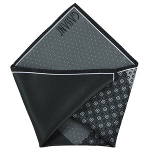 GASSANI Krawatten-Set, 6cm Schmale Schwarze Slim Skinny Herren-Krawatte Lang, Einstecktuch Punkte Rauten 4 Designs