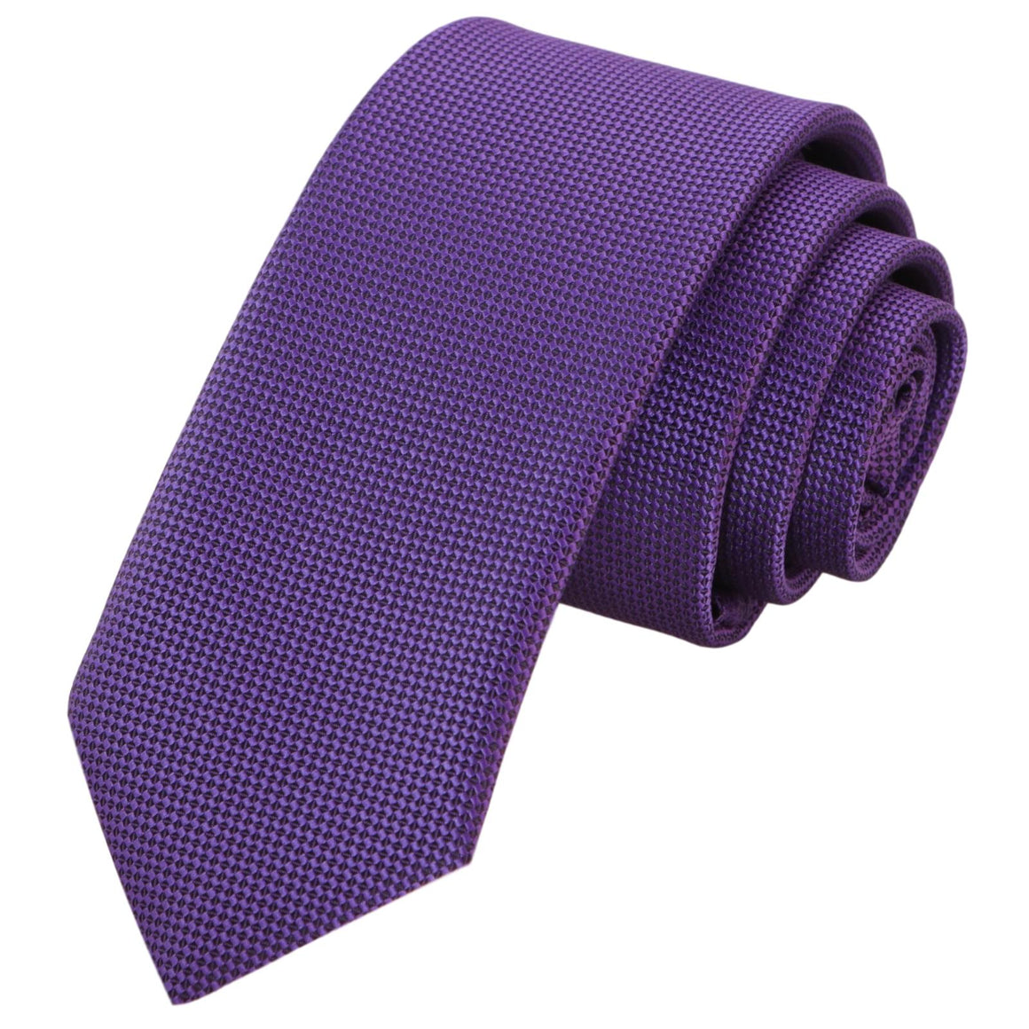 GASSANI 6cm Schmale Violette Karo Karierte Herren-Krawatte Strukturiert, Schlips Binder Extra-Lang