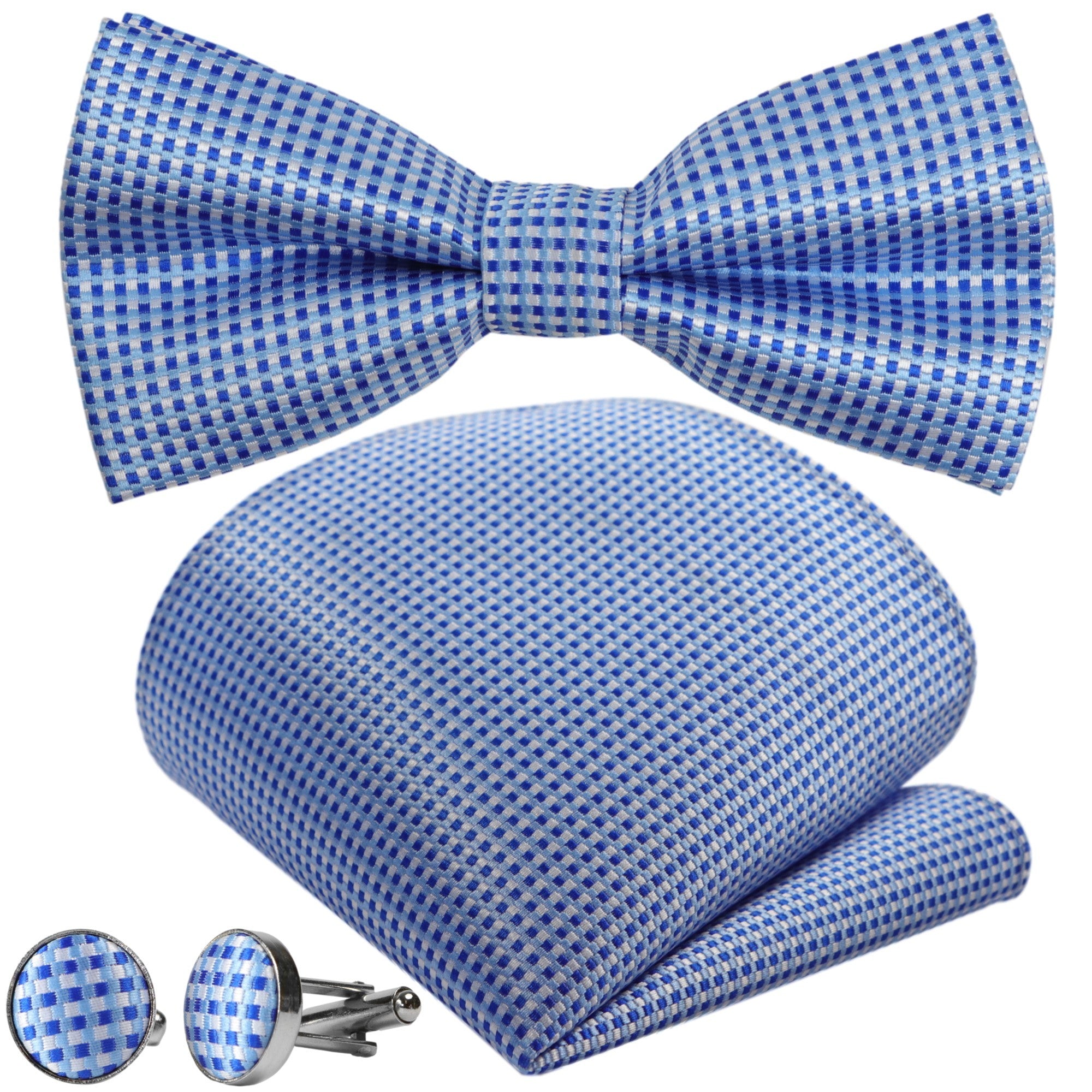 Karierte Sie im GASSANI GASSANIshop Herren-Fliege! Kaufen Krawatten - Blau-Weiss