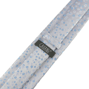 GASSANI 3-SET Krawattenset, 8cm Breite Lange Hell-Blaue Herren-Krawatte, Hochzeitskrawatte Schmal