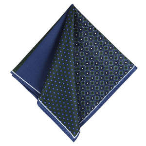 GASSANI Krawatten-Set, 6cm Schmale Moos-Grüne Slim Herren-Krawatte Lang, Einstecktuch Grün Blau Dots Bunt 4 Designs