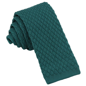 GASSANI 6cm úzká opálově zelená pánská pletená kravata, vlněná kravata rovného střihu