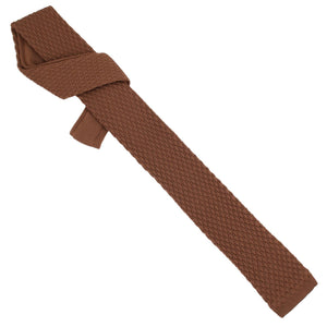 GASSANI 6cm Schmale Hell-Braune Herren Strick-Krawatte, Wollkrawatte Gerade Geschnitten
