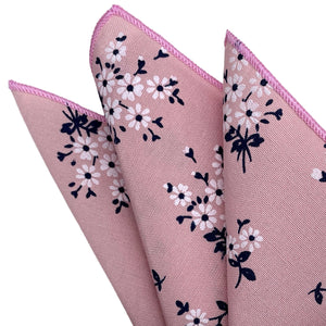 GASSANI 2-Set Rosa Pink Leinen Hochzeits-Fliege Einstecktuch Gebluemt, Blumen Schleife Vorgebunden