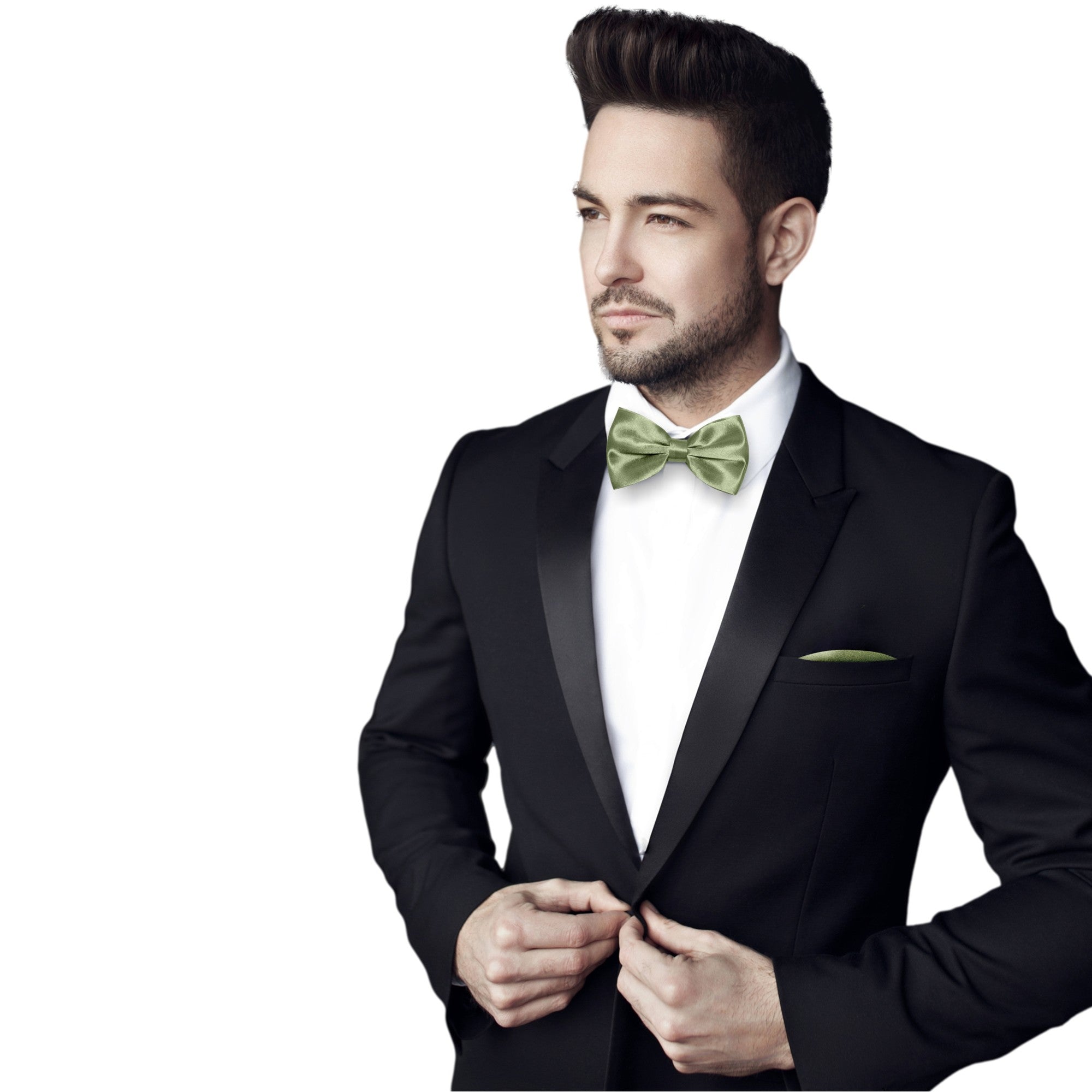 Kaufen Sie Grüne - designt Satin Krawatten für GASSANI GASSANI | Exklusiv Herren-Fliegen