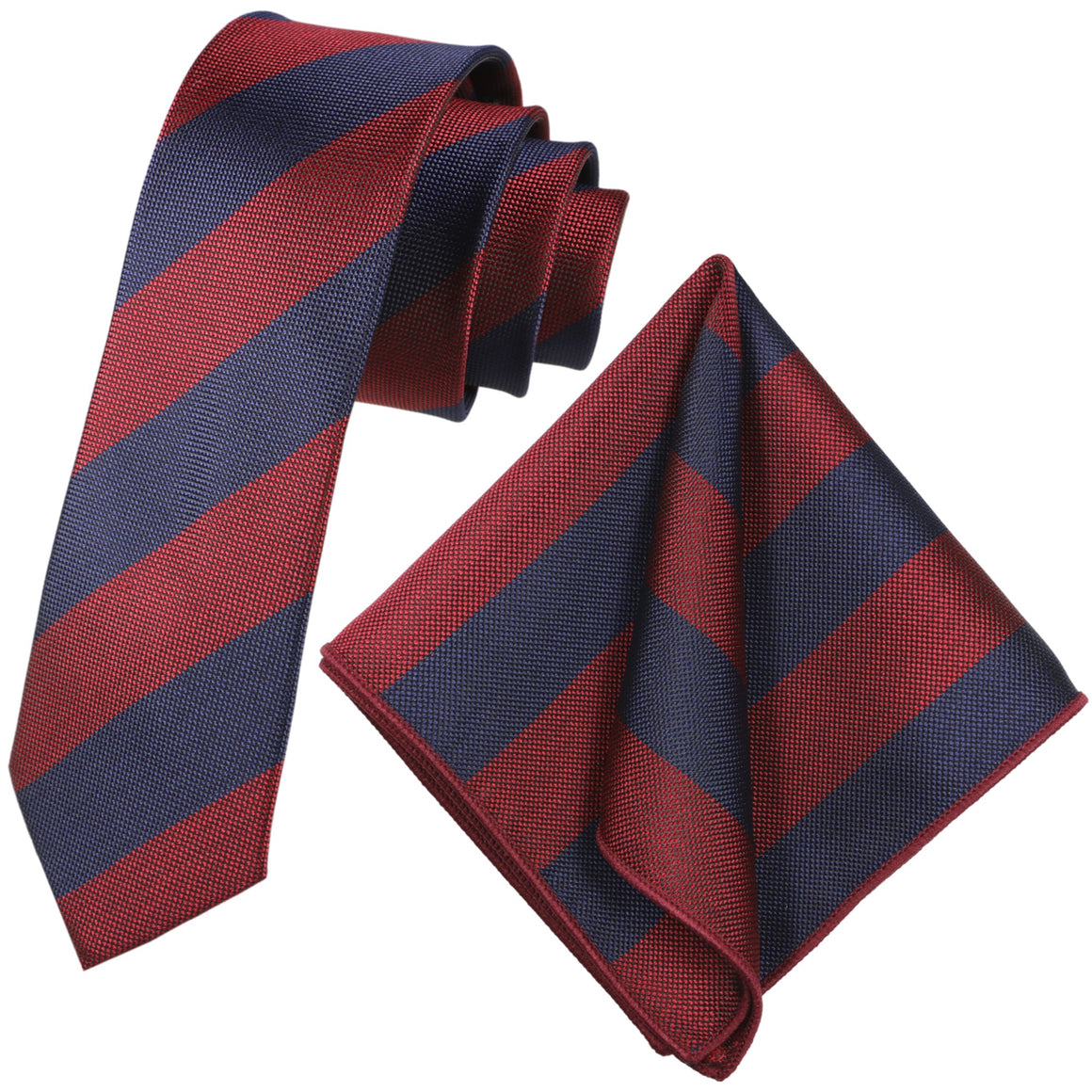 GASSANI 2-SET Sada ocelově modrých pruhovaných kravat, 6 cm tenká úzká světle modrá bílá pruhovaná žakárová pánská kravata, kapesní