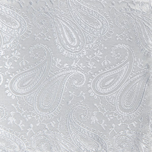 GASSANI 3-SET Krawattenset, Silber-Graue Schmale Herren-Krawatte Paisley, 7cm Dünne Jacquard Hochzeitskrawatte Einstecktuch Manschettenknöpfe