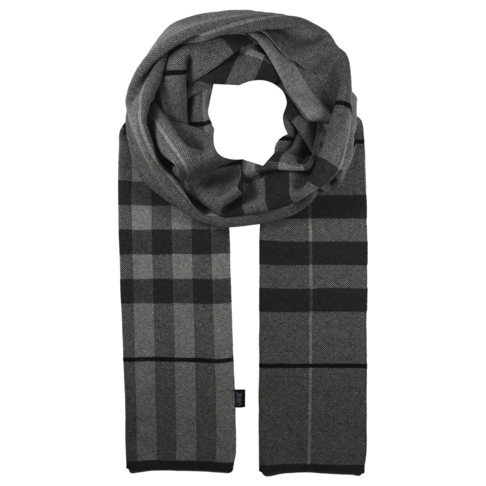 Figarge Herren Merino Wolle Mischung Karierter Strick Schal Weiche