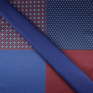 GASSANI Krawatten-Set, 6cm Schmale Royal-Blaue Slim Herren-Krawatte Lang, Einstecktuch Dots Bunt 4 Designs