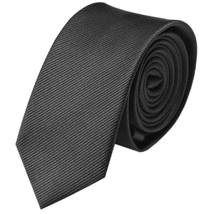 Pánský kravatový pořadač GASSANI 6cm, úzký černý pruhovaný Uni Rips v dárkové krabičce, plechová kasička