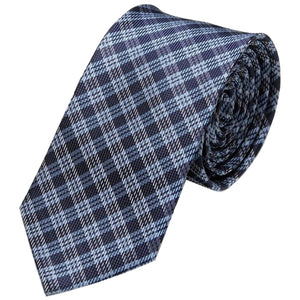GASSANI 6cm úzká světle modrá tmavě modrá kostkovaná pánská kravata, kostkovaná kravata s kostkovaným vzorem