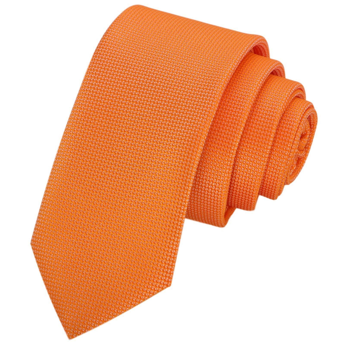 GASSANI 6cm Schmale Orange Karo Karierte Herren-Krawatte Strukturiert, Schlips Binder Extra-Lang