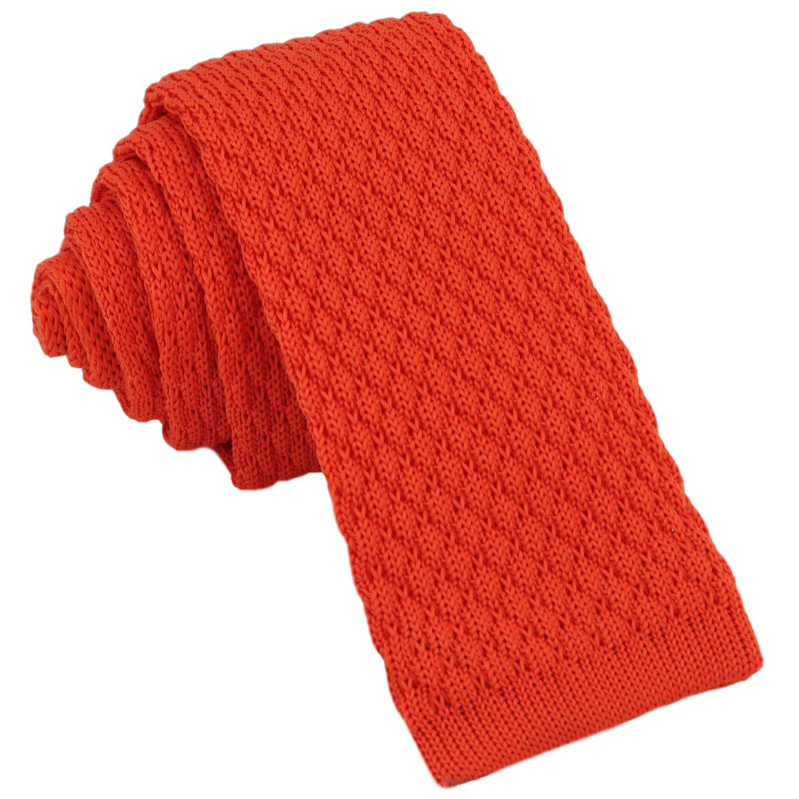 GASSANI 6cm úzká korálově-oranžová pánská pletená kravata, vlněná kravata, rovný střih