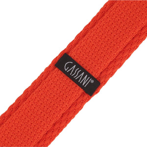 GASSANI Krawatten-Set, 6cm Schmale Gerade Orange Strick-Krawatte, Einstecktuch Bunt 4 Designs