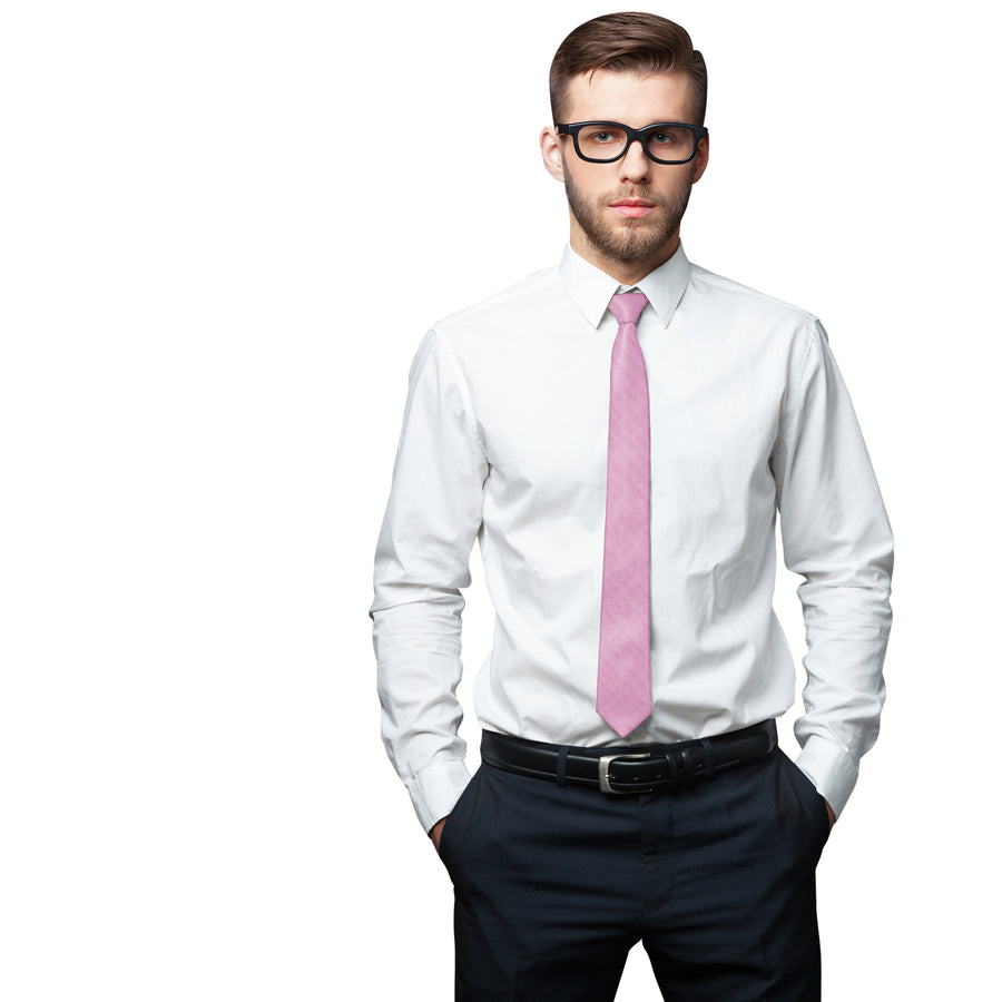GASSANI 6cm úzká světle růžová pruhovaná uni Rips pánská kravata, pořadač na kravatu v dárkové krabičce plechová kasička
