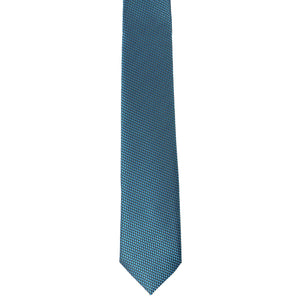 GASSANI 2-SET Krawattenset, 6cm Dünne Schmale Petrol-Grüne Extra Lange Jacquard Herren-Krawatte Kariert,  Einstecktuch