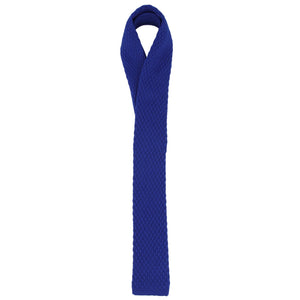GASSANI Krawatten-Set, 6cm Schmale Gerade Royal-Blaue Strick-Krawatte, Einstecktuch Bunt 4 Designs