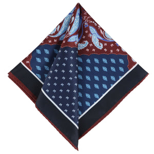 GASSANI Krawatten-Set, 6cm Schmale Royal-Blaue Slim Herren-Krawatte Lang, Paisley Einstecktuch Tupfen Bunt 3 Designs