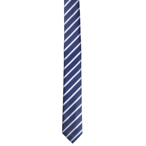 GASSANI 2-SET Stahlblaues Streifen Krawattenset Gestreift, 6cm Dünne Schmale Hell-Blau Weiß Gestreifte Jacquard Herren-Krawatte,  Einstecktuch