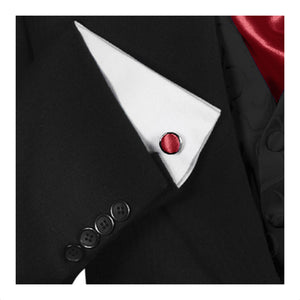 GASSANI 3-SET Satin Krawattenset, 8cm Schmale Wein-Rote Herren-Krawatte Einstecktuch, Hochzeitskrawatte