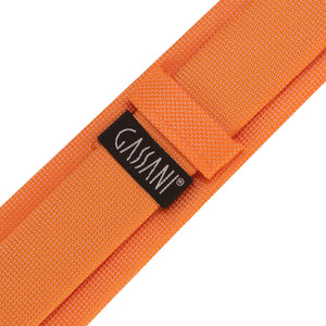 GASSANI 6cm Schmale Orange Karo Karierte Herren-Krawatte Strukturiert, Schlips Binder Extra-Lang