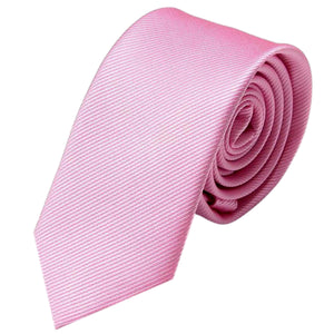 GASSANI 6cm úzká světle růžová pruhovaná uni Rips pánská kravata, pořadač na kravatu v dárkové krabičce plechová kasička