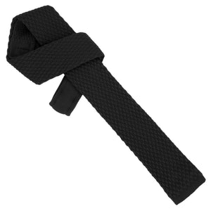 GASSANI Woll-Krawatten-Set, 6cm Schmale Gerade Schwarze Strick-Krawatte, Einstecktuch Bunt 4 Designs