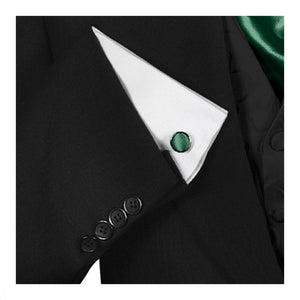 GASSANI 3-SET Set di Cravatte in Raso, Cravatta da Uomo Verde Muschio Stretta da 8 cm Cravatta da Sposa con Fazzoletto da Taschino