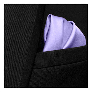 GASSANI 3-SET Satin Krawattenset, 8cm Schmale Perlviolette Herren-Krawatte Einstecktuch, Hochzeitskrawatte