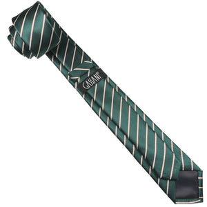 GASSANI 2-SET Streifen Krawattenset Moosgrün, 6cm Dünne Schmale Grün Beige Braun Gestreifte Jacquard Herren-Krawatte,  Einstecktuch