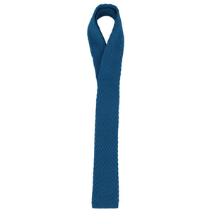 GASSANI 6cm Schmale Petrol-Blaue Herren Strick-Krawatte, Wollkrawatte Gerade Geschnitten