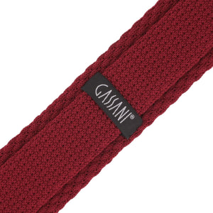 GASSANI Woll-Krawatte Set, 6cm Schmale Gerade Bordeaux-Rote Strick-Krawatte, Einstecktuch Punkte Blau Rot Bunt 4 Designs