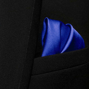 GASSANI 3-Set Royal-Blaue Herren-Fliege Einstecktuch Manschettenknöpfe, Hochzeitsfliege Fix Gebunden