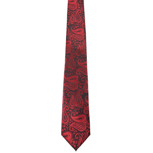 GASSANI 3-SET Krawattenset, Bordeaux-Rote Schmale Herren-Krawatte Paisley, 7cm Dünne Jacquard Hochzeitskrawatte Einstecktuch Manschettenknöpfe