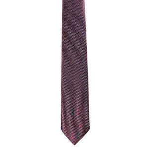 GASSANI 2-SET Krawattenset, 6cm Dünne Bordeaux-Rote Schmale Karo Krawatte, Extra Lange Jacquard Herren-Krawatte Kariert,  Einstecktuch Rot